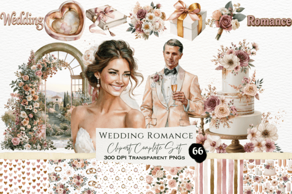Download Wedding Romance Watercolor Clipart Set - Premium Bundle